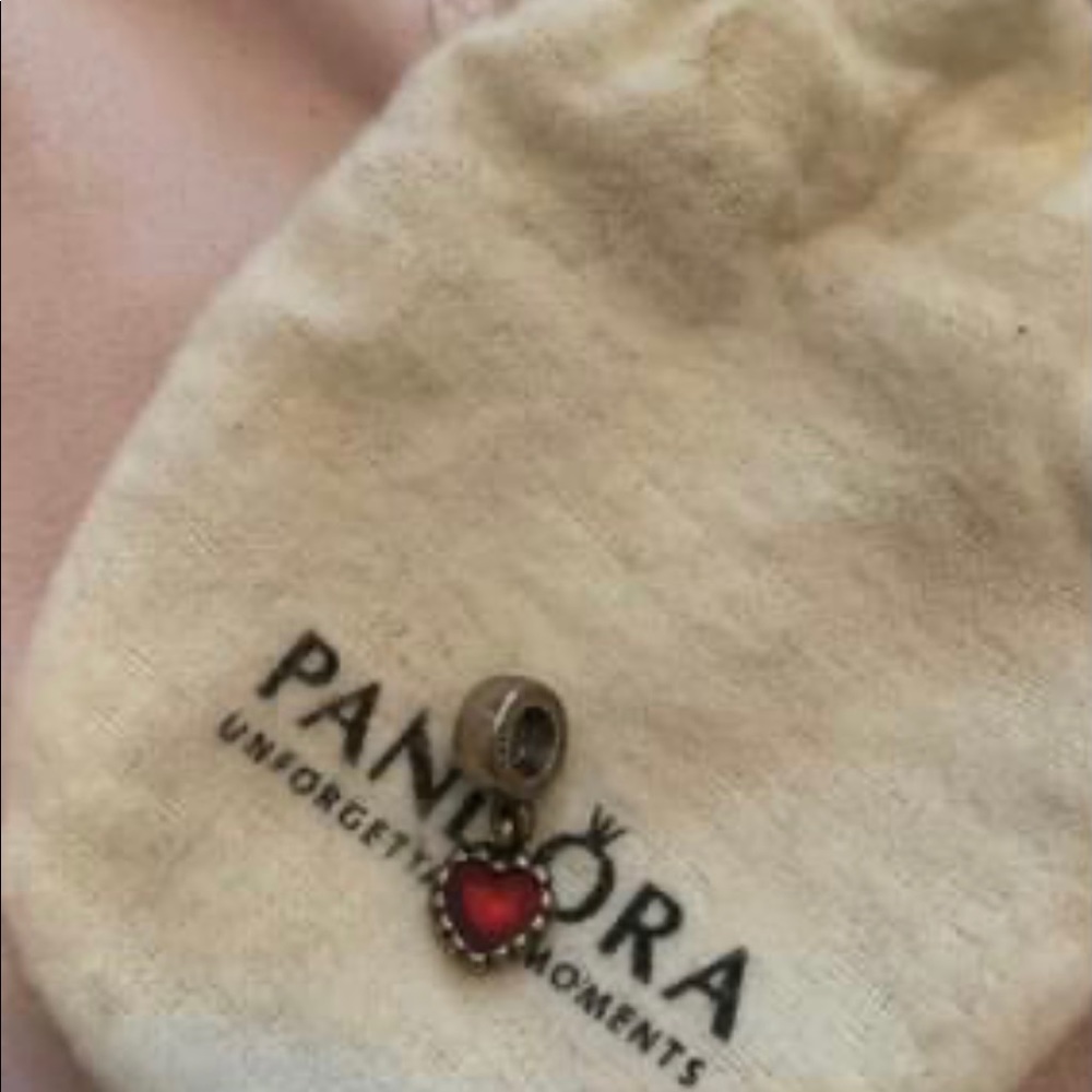 Pandora red heart dangle charm